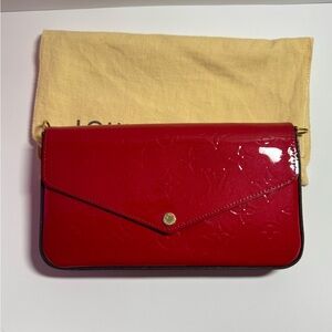 Louis Vuitton Felicie Pochette Vernis Cherry Red